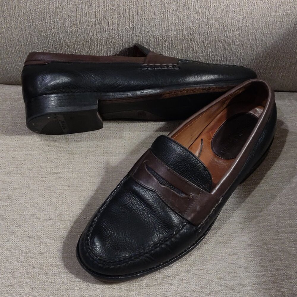 Johnston & Murphy Signature Series Penny Loafers Black/Brown SIZE 10.5